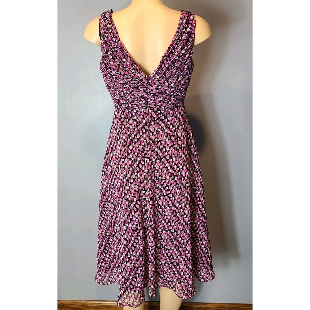 Vtg Jones Wear Midi Dress Polka Dot 90s Retro Preppy Sz 10 Party Wedding Guest - Picture 7 of 11